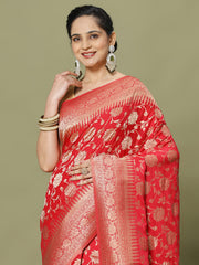 Zari Jaal Woven Crepe Saree