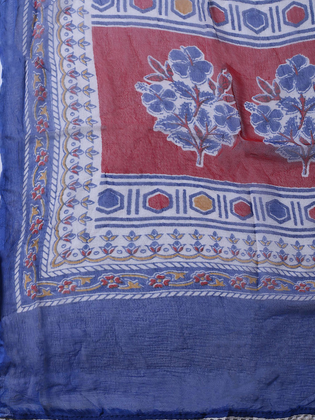Embroidered Cotton Blend Unstitched Suit With Pant &amp; Dupatta