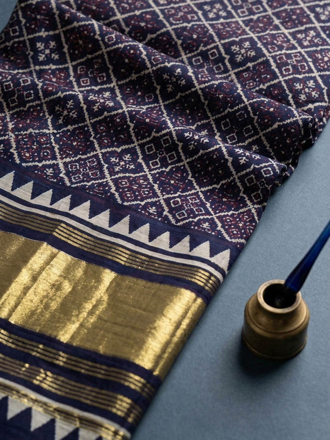 Embroidered Art Silk Unstitched Suit With Pant &amp; Dupatta
