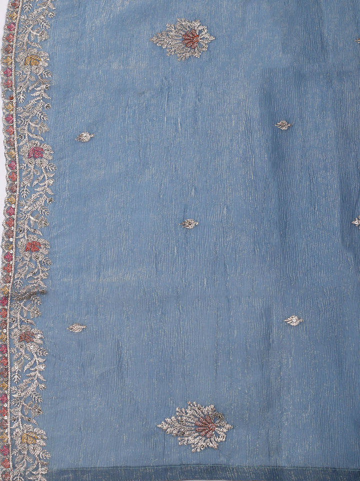 Woven Design Tissue Unstitched Suit With Dupatta