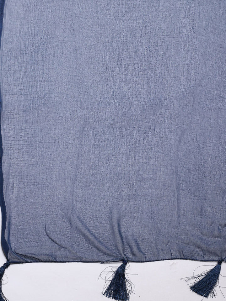 Printed Cotton Blend Unstitched Suit With Pant &amp; Dupatta