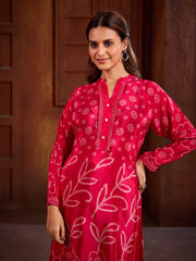 Printed Crepe Kurta With Pants