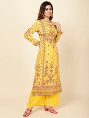 Digital Floral Printed Crepe Kurta With Palazzo & Dupatta