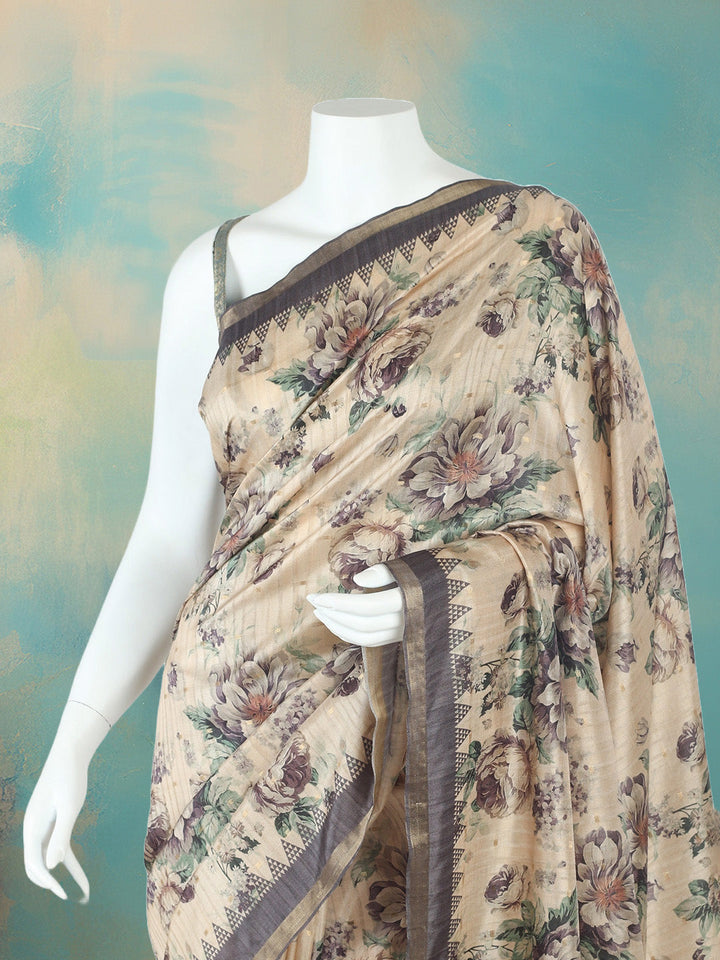 Digital Floral Printed Art Silk Saree
