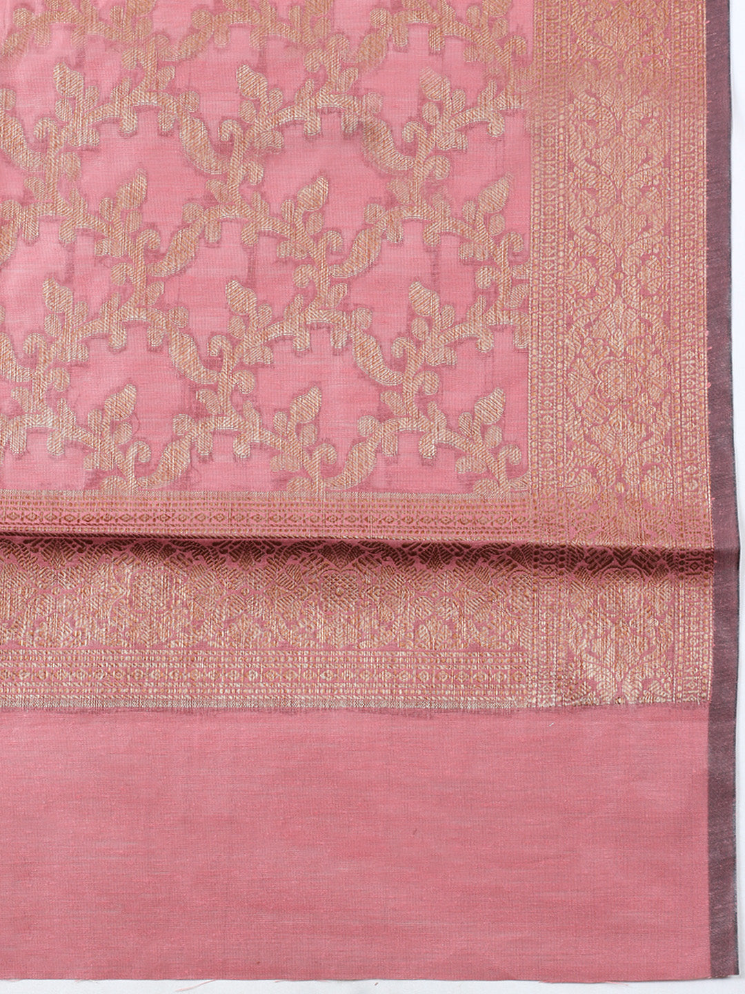 Banarasi Chanderi Unstitched Suit With Pant &amp; Dupatta