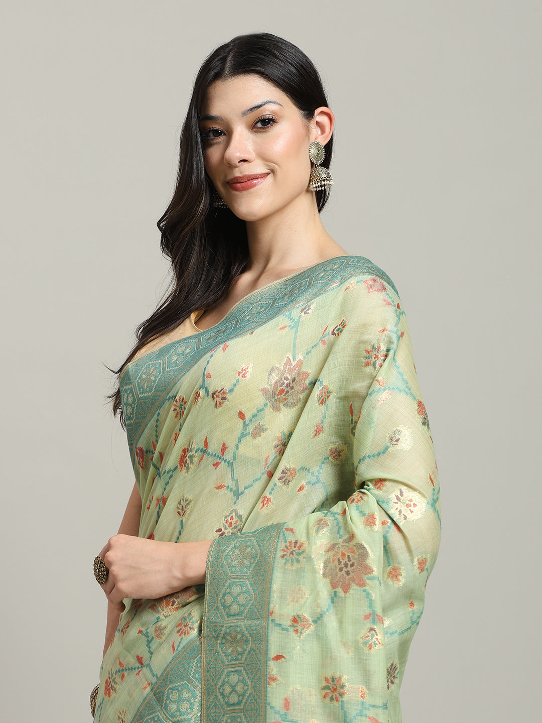 Zari Jaal Art Silk Woven Saree