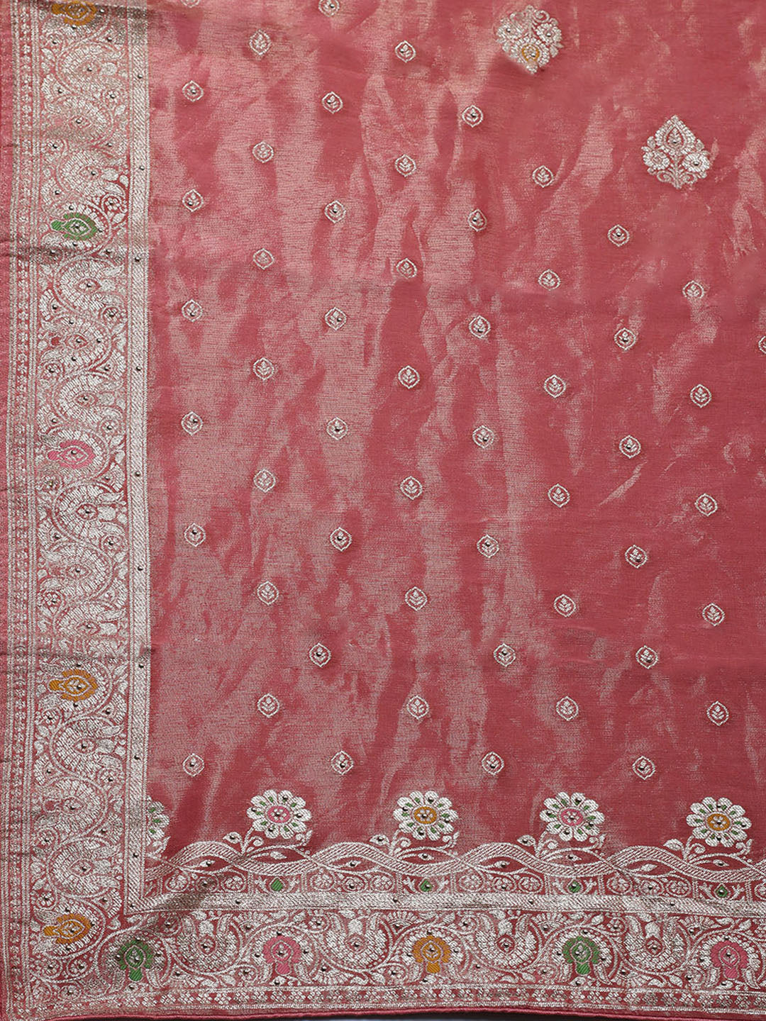 Woven Design Tissue Unstitched Suit With Pant &amp; Dupatta