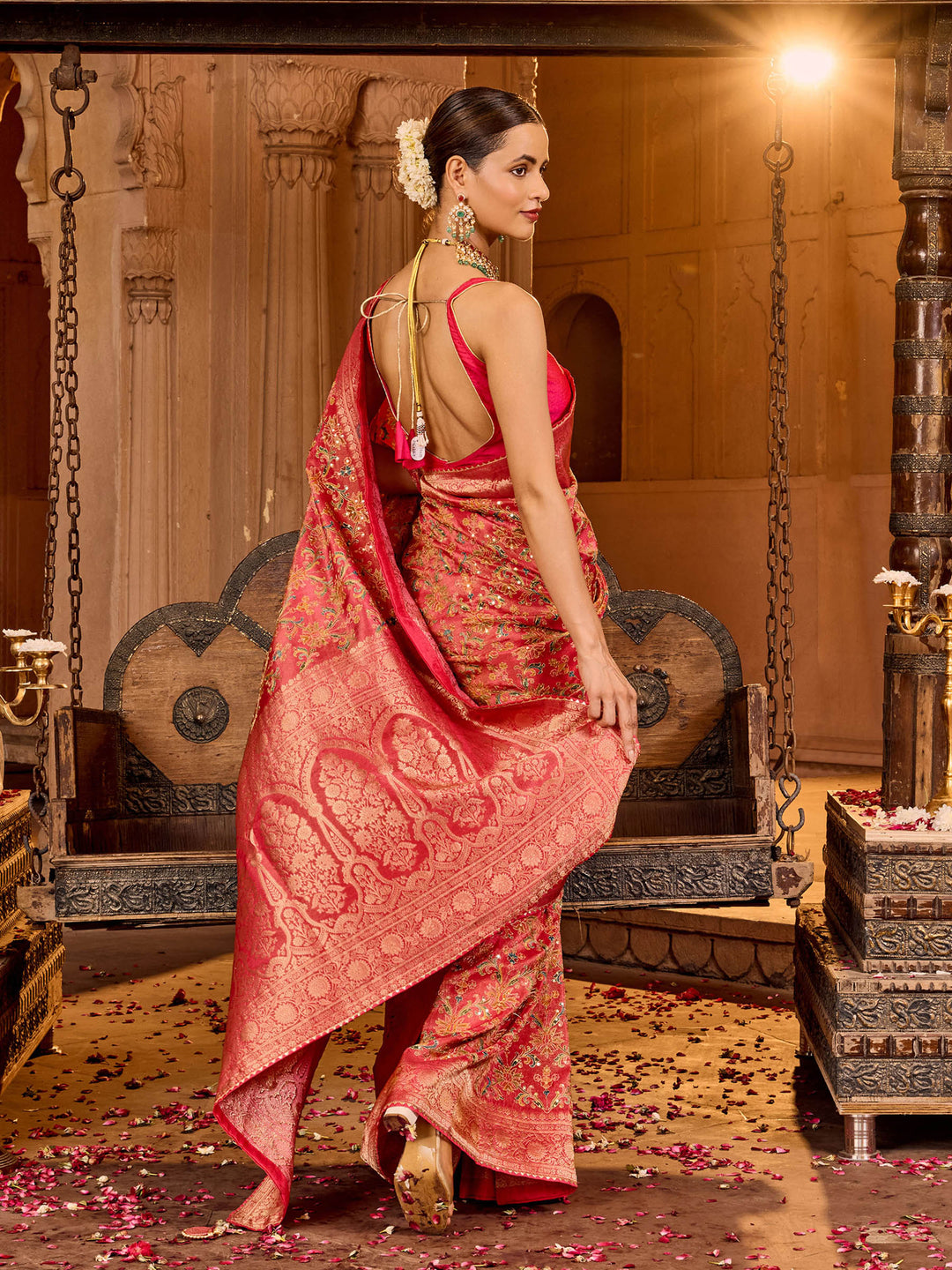 Rani Tissue Printed Saree