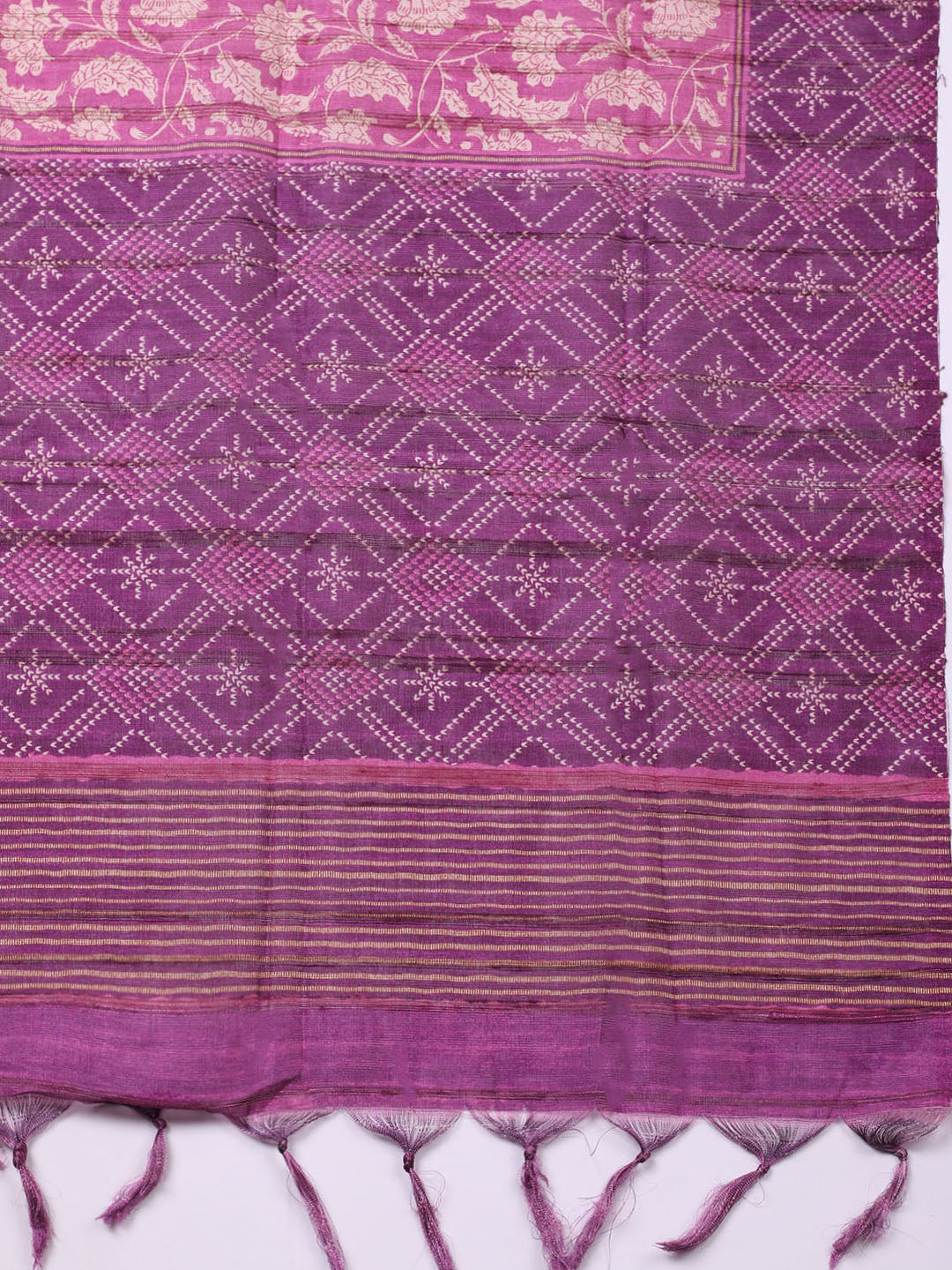 Embroidered Tussar Unstitched Suit With Pant &amp; Dupatta