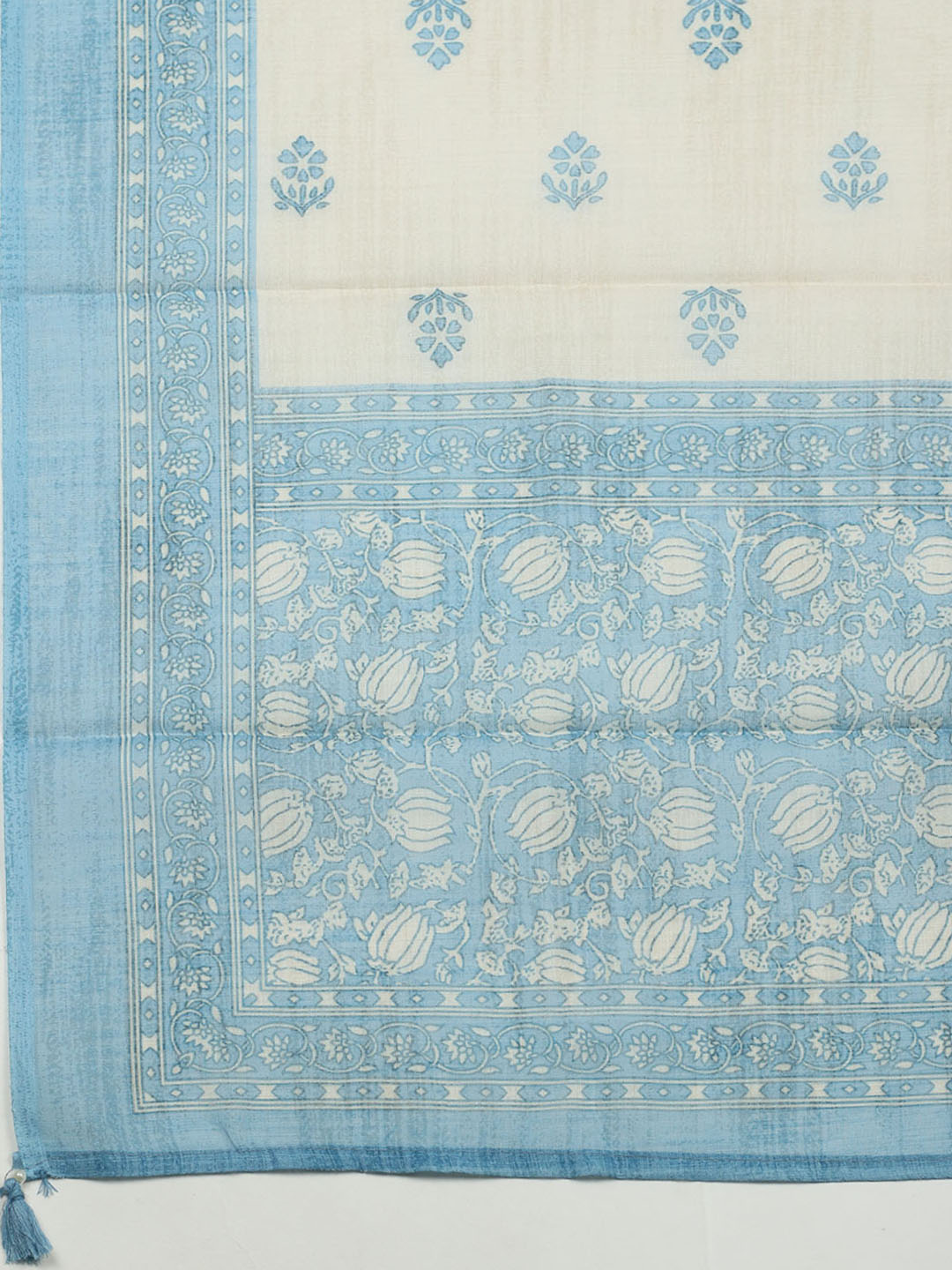 Embroidered Cotton Blend Unstitched Suit With Pant &amp; Dupatta