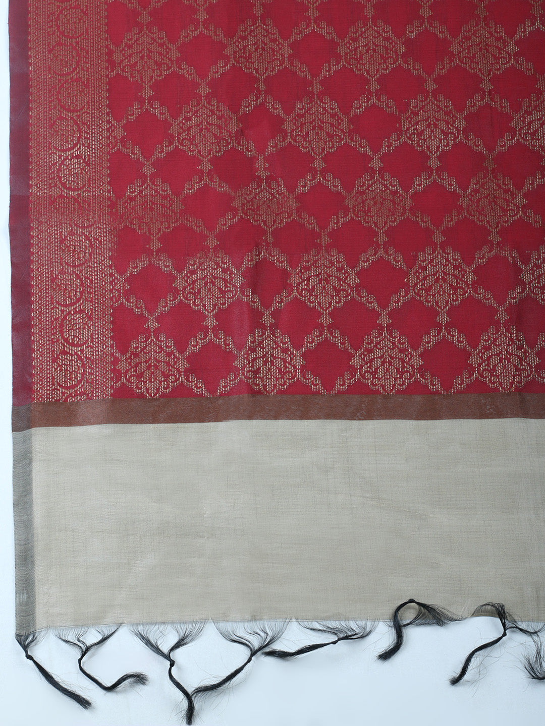 Woven Design Chanderi Unstitched Suit With Pant &amp; Dupatta