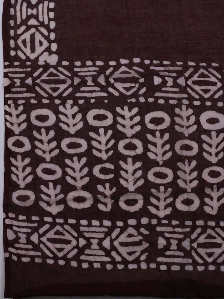 Printed Cotton Blend Unstitched Suit With Dupatta