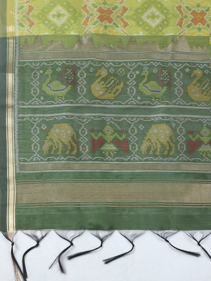Embroidered Chanderi Unstitched Suit With Pant &amp; Dupatta
