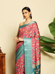 Digital Printed Tussar Saree