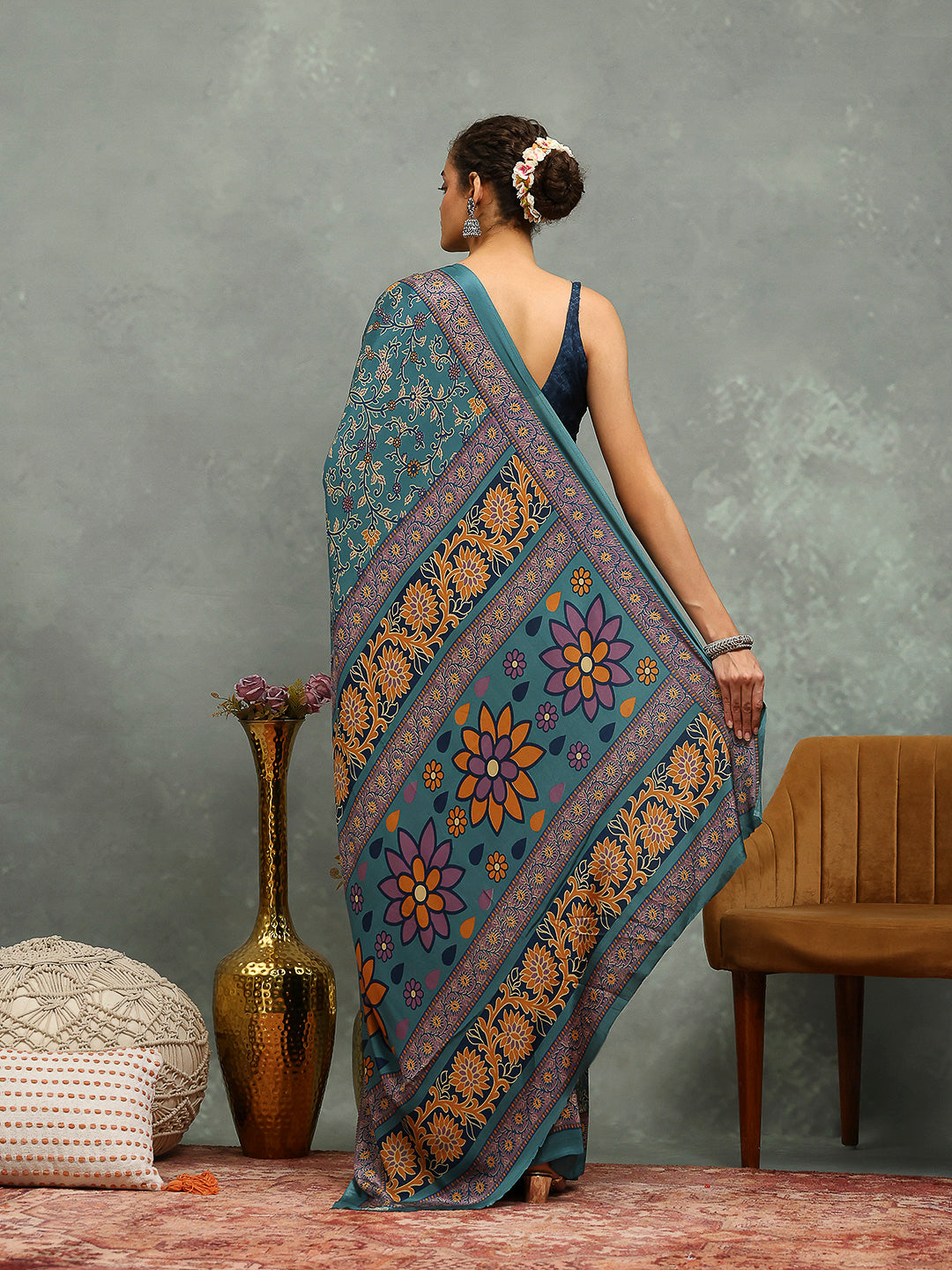 Digital Printed Crepe Saree