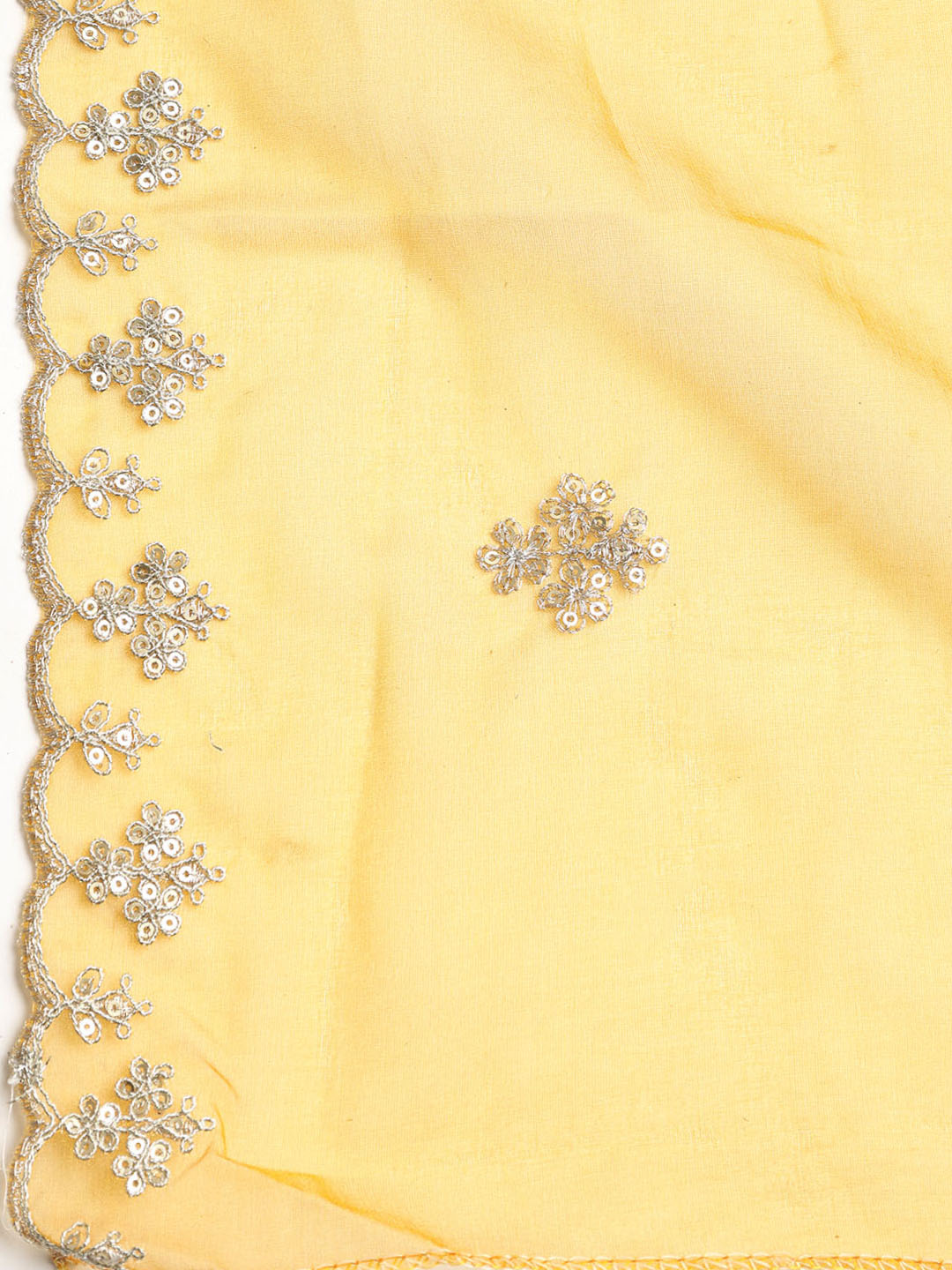 Neck Embroidered Organza Unstitched Suit With Dupatta