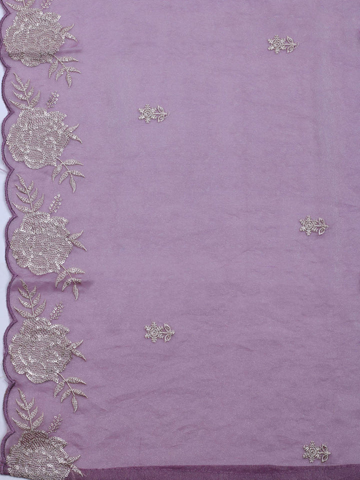 Embroidered Tissue Unstitched Suit With Dupatta