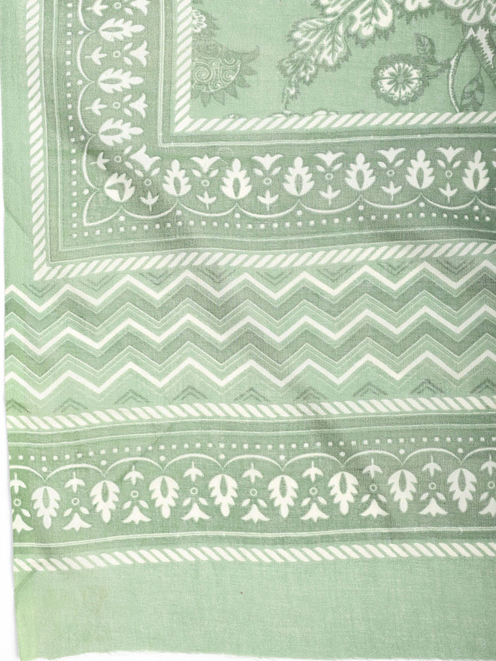 Patch Neck Cotton Blend Unstitched Suit With Dupatta