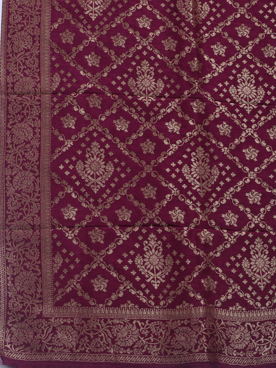 Woven Design Chanderi Unstitched Suit With Dupatta