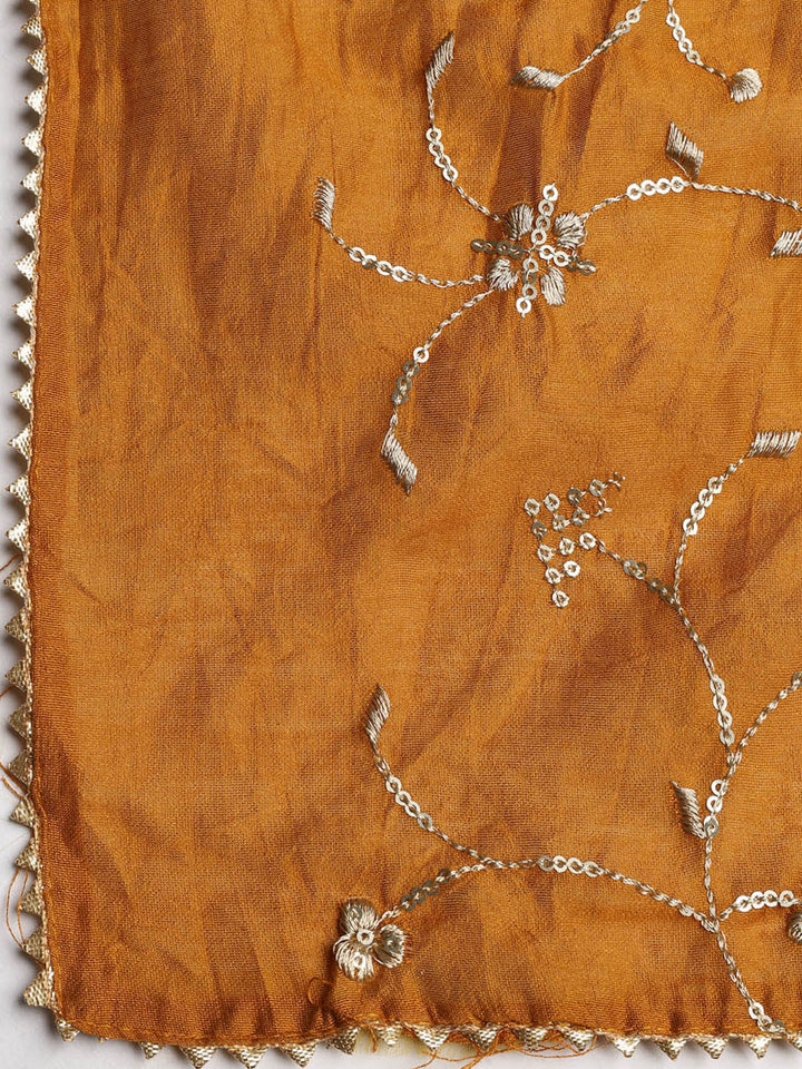 Neck Embroidered Cotton Blend Unstitched Suit With Dupatta