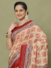 Bandhani Printed Art Silk Woven Saree