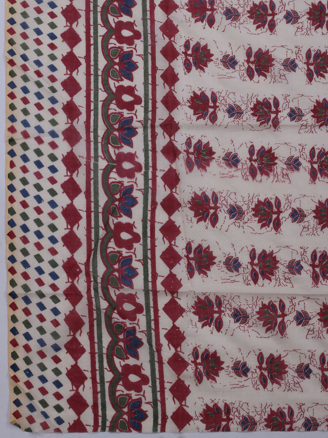 Printed Cotton Blend Unstitched Suit With Dupatta