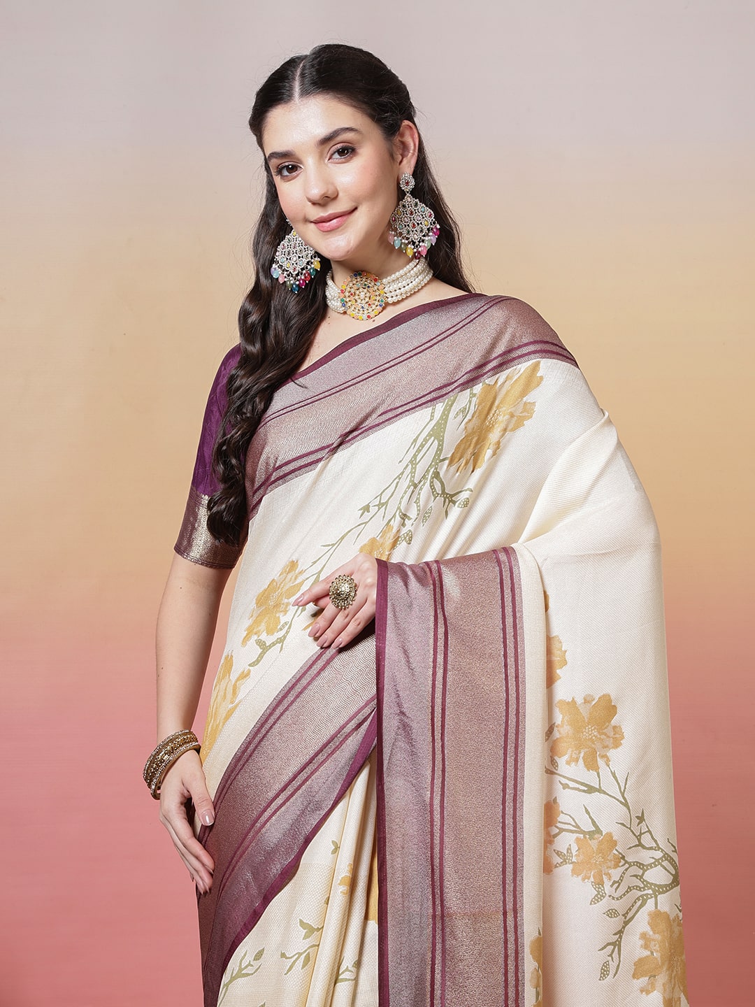 Digital Floral Printed Georgette Saree