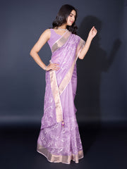 Sequence Embroidery Tissue Saree