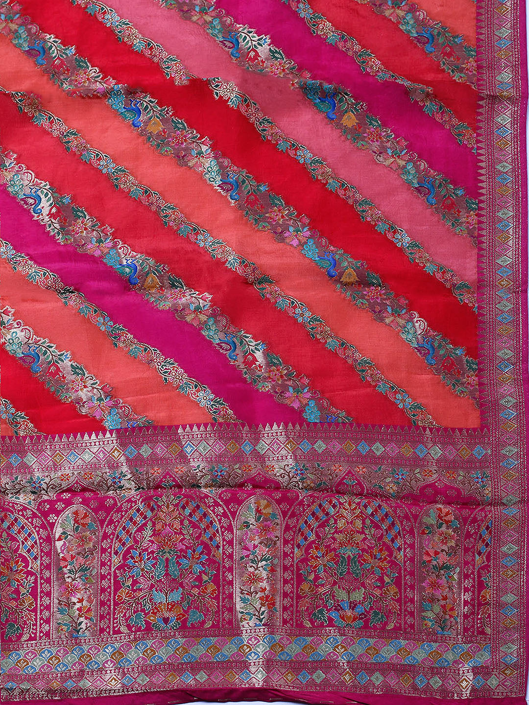 Woven Design Dola Silk Unstitched Suit With Pant &amp; Dupatta