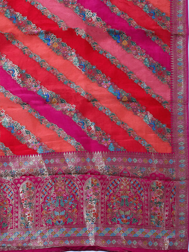 Woven Design Dola Silk Unstitched Suit With Pant &amp; Dupatta