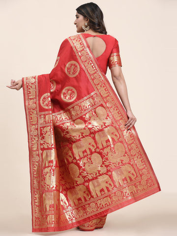 Zari Border Booti Handloom Saree