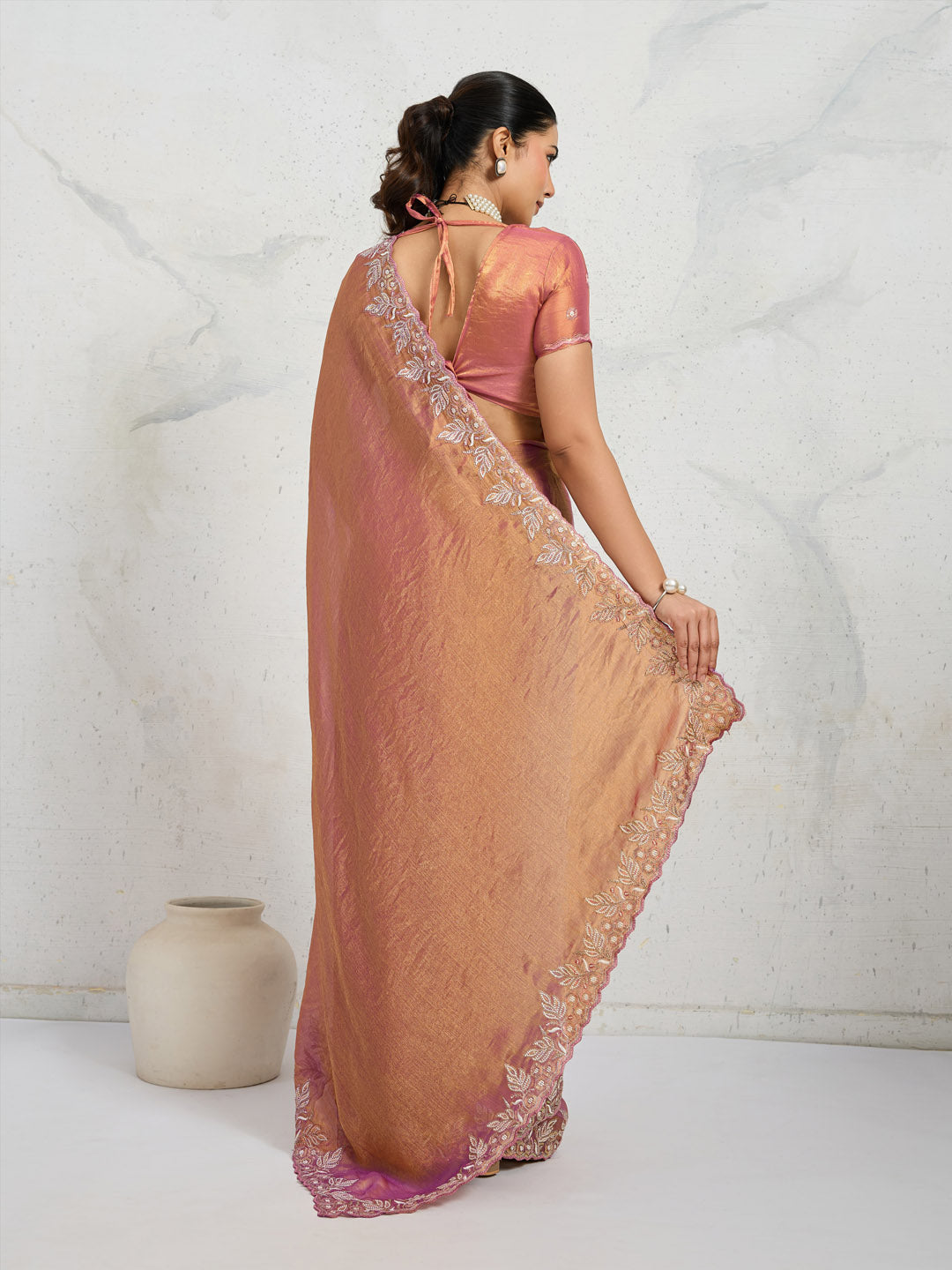 Embroidered Chiffon Saree