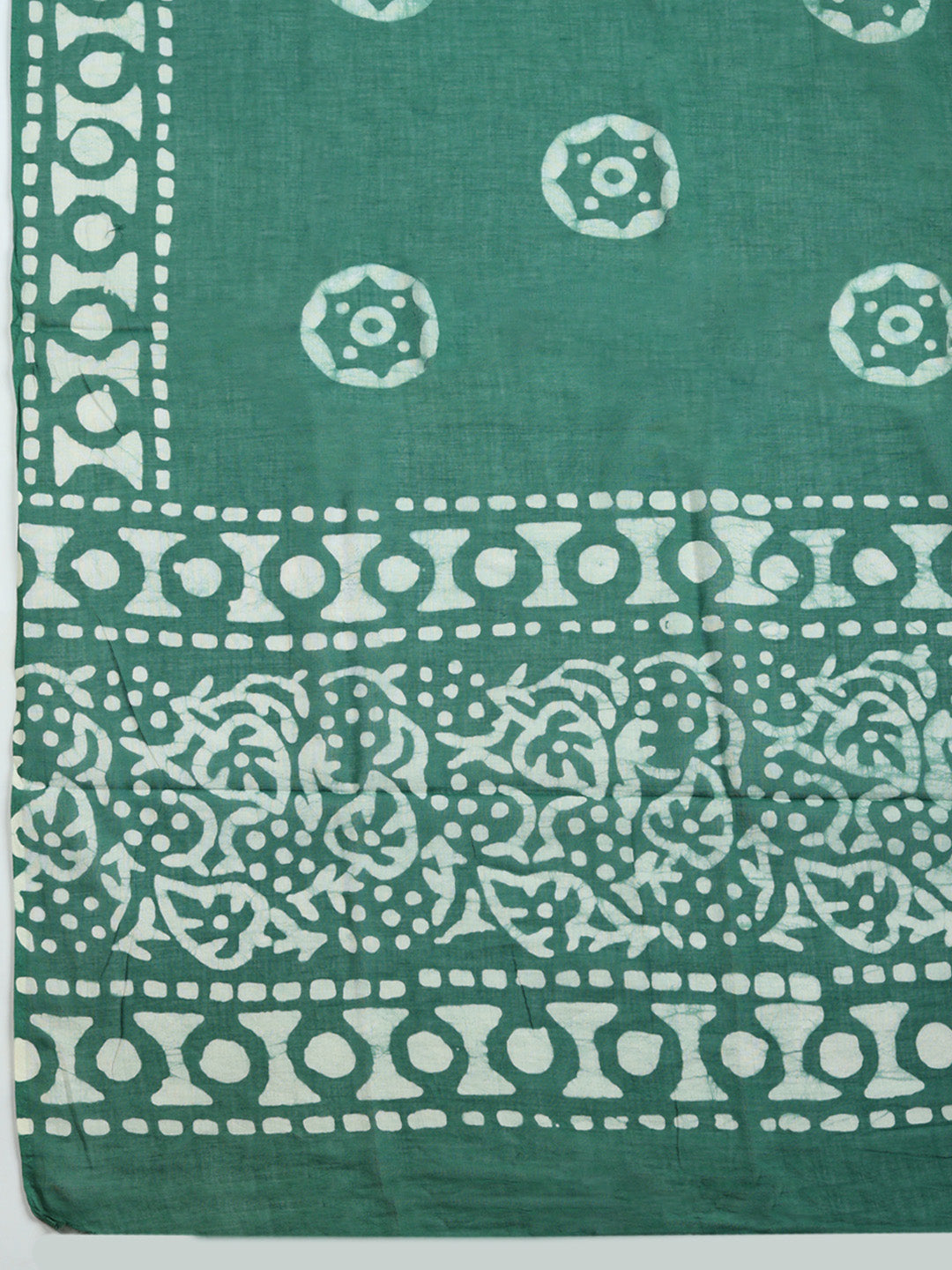 Printed Cotton Blend Unstitched Suit With Pant &amp; Dupatta