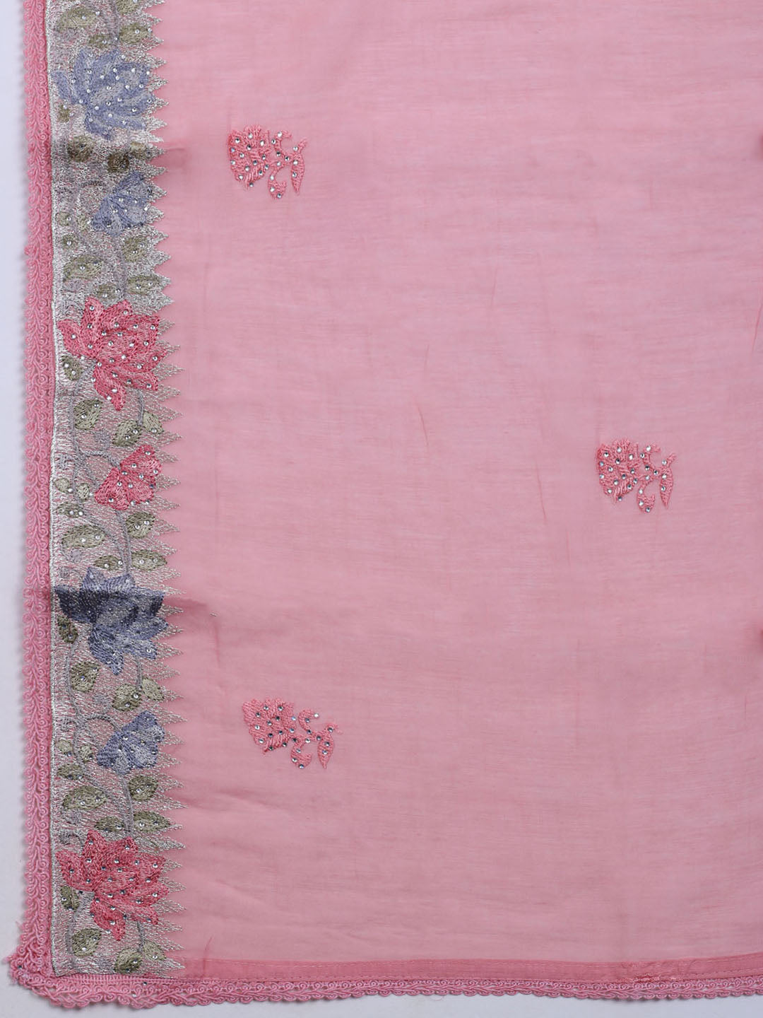 Embroidered Organza Unstitched Suit With Dupatta