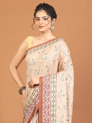 Digital Printed Tussar Woven Saree