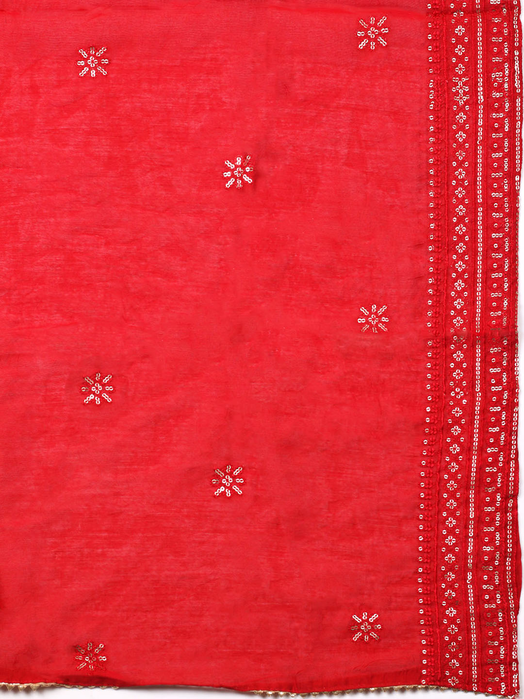 Embroidered Cotton Unstitched Suit With Pant &amp; Dupatta