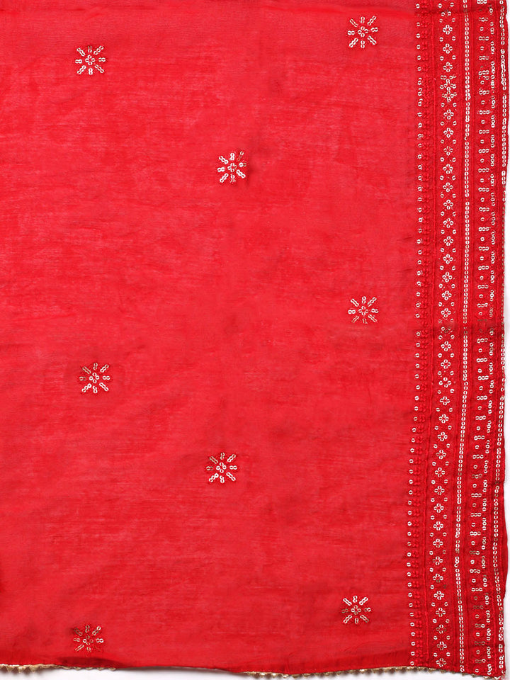 Embroidered Cotton Unstitched Suit With Pant &amp; Dupatta