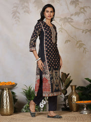 Printed Cotton Blend Kurta With Pants & Dupatta