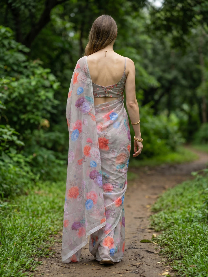 Digital Print Chiffon Saree