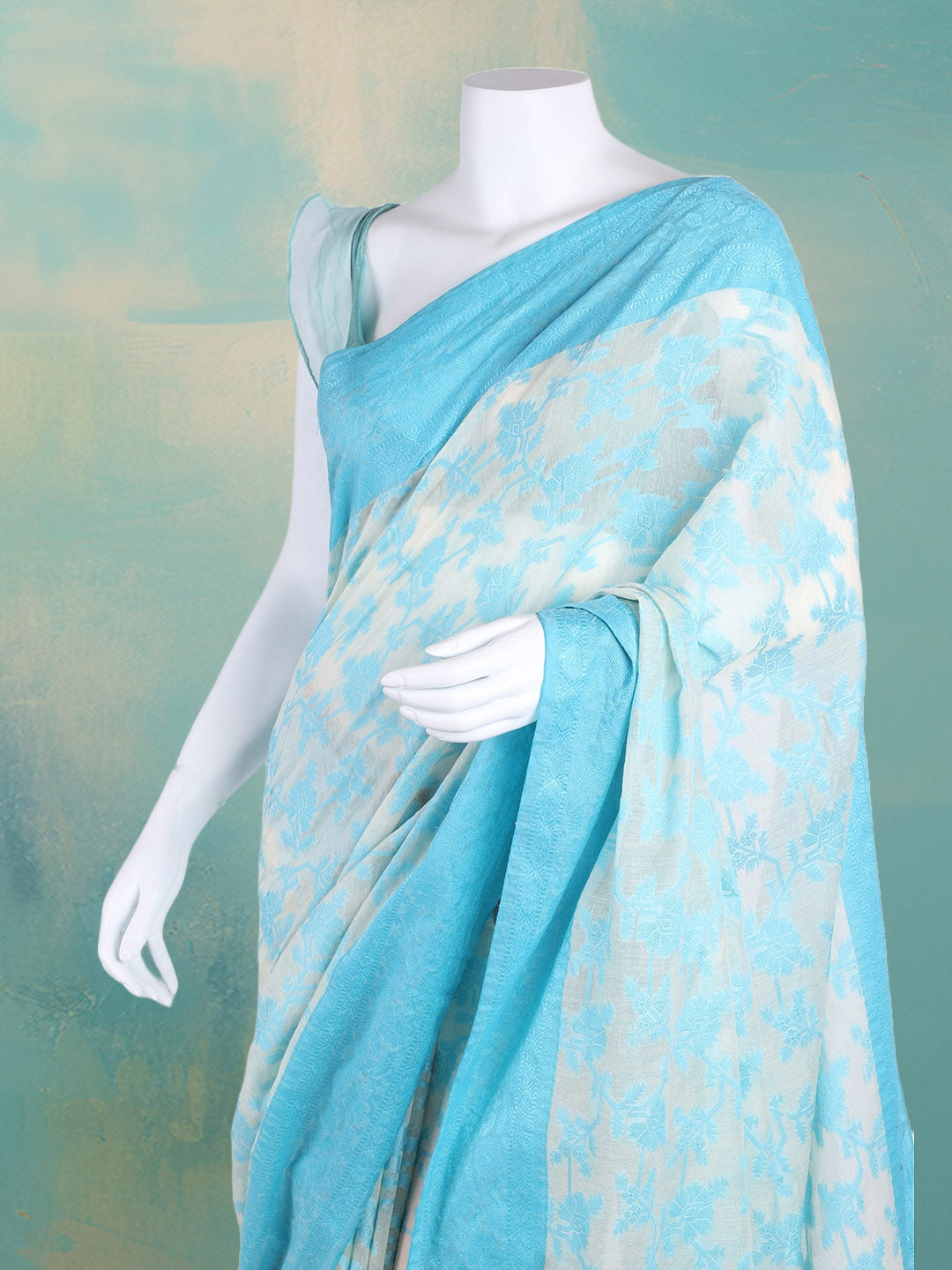 Resham Woven Design Cotton Saree
