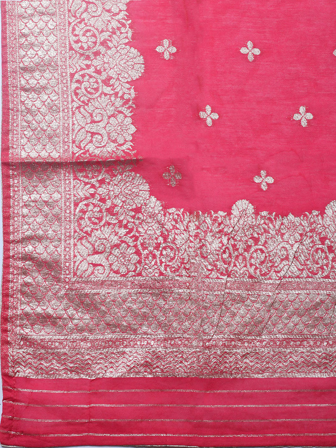 Embroidered Chanderi Unstitched Suit With Pant &amp; Dupatta