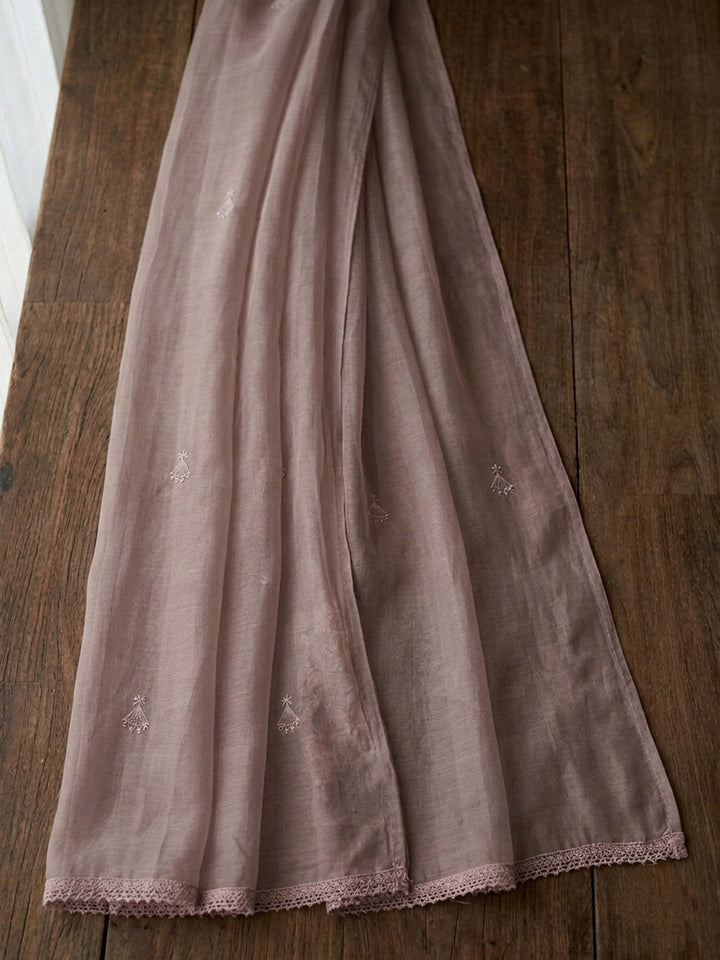 Embroidered Cotton Blend Unstitched Suit With Pant &amp; Dupatta