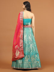 Banarasi Unstitched Choli With Lehenga & Dupatta