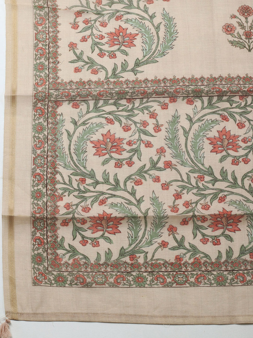 Embroidered Chanderi Unstitched Suit With Pant &amp; Dupatta