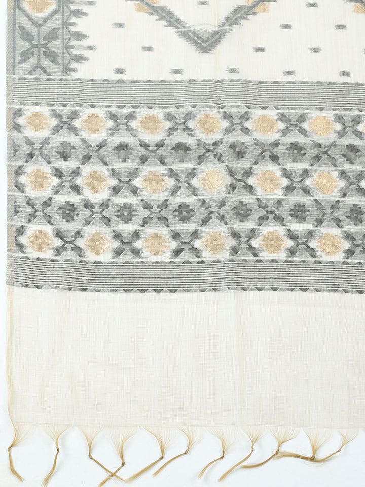 Printed Chanderi Unstitched Suit With Pant Dupatta