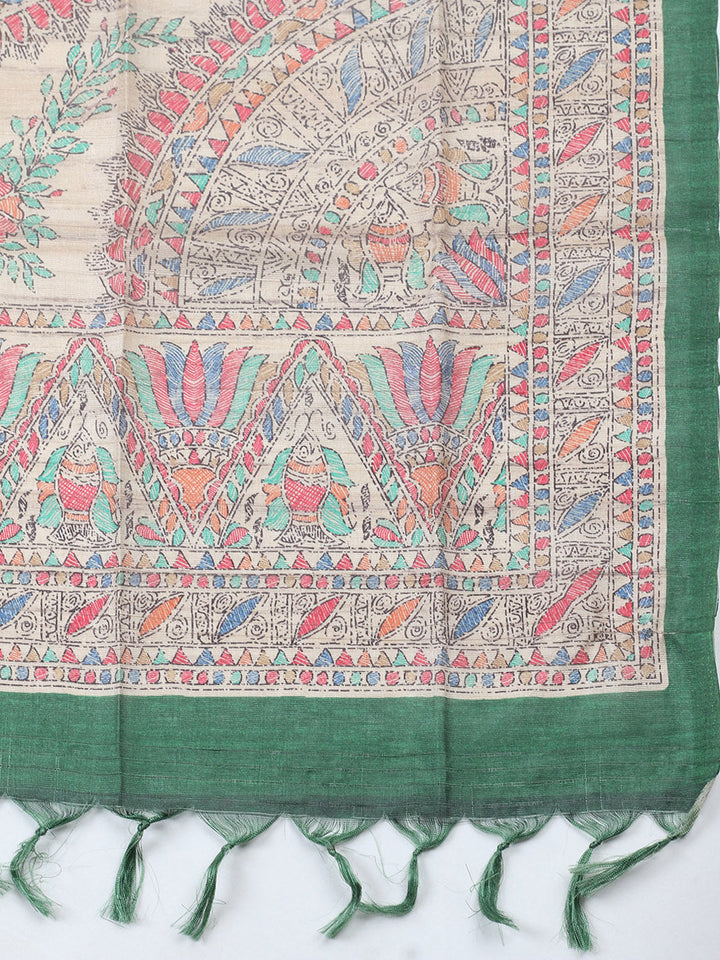 Embroidered Cotton Blend Unstitched Suit With Pant &amp; Dupatta