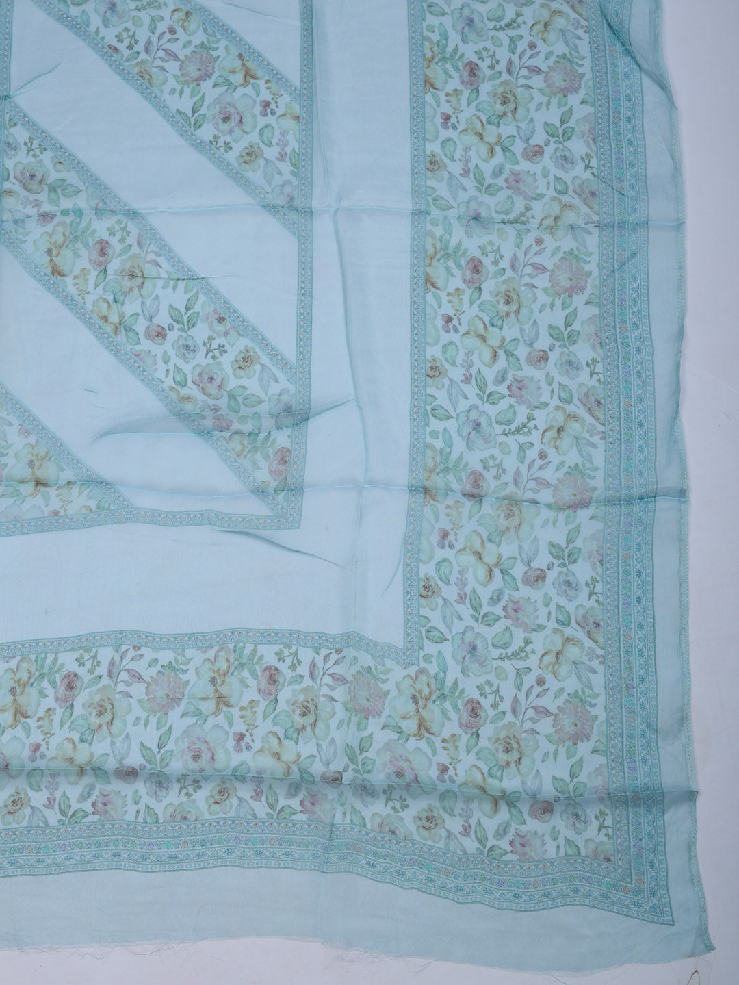 Embroidered Cotton Blend Unstitched Suit With Pant &amp; Dupatta