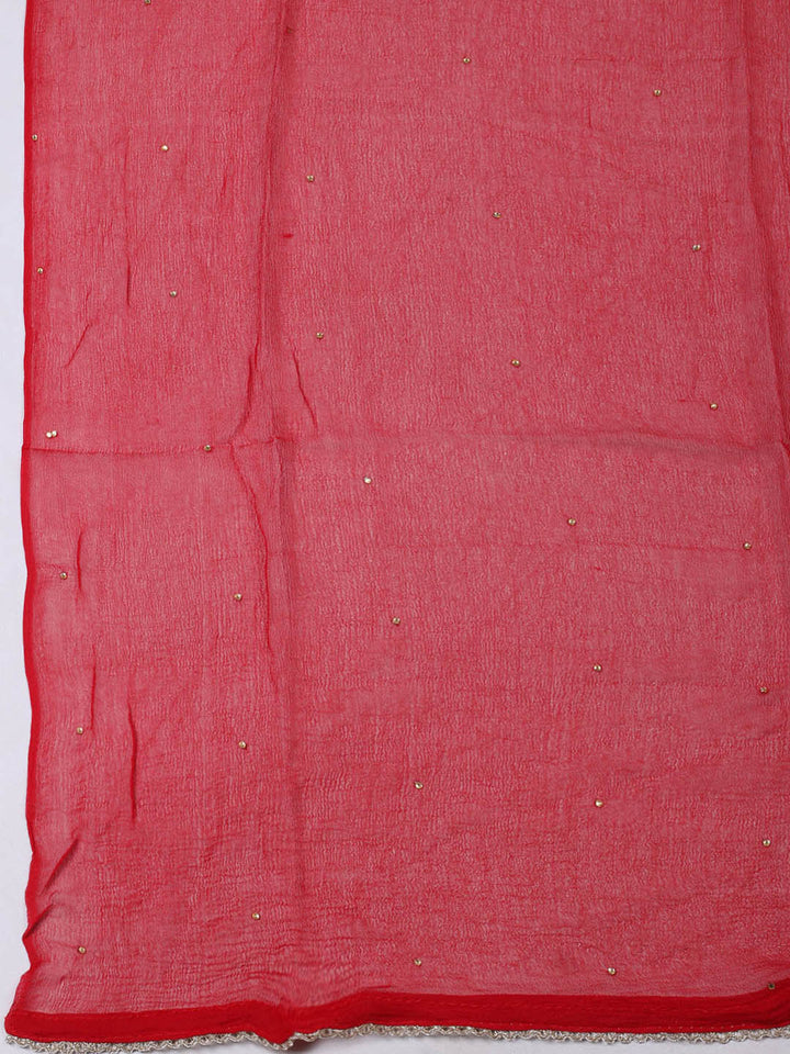 Woven Design Chanderi Unstitched Suit With Pant &amp; Dupatta