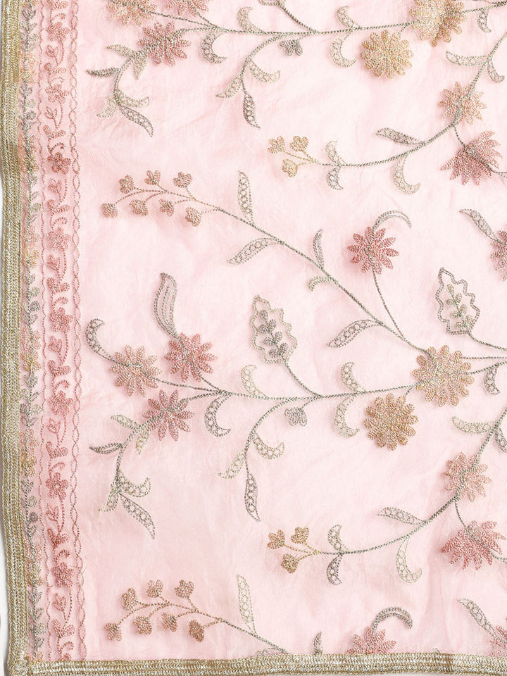 Embroidered Tissue Unstitched Suit With Dupatta