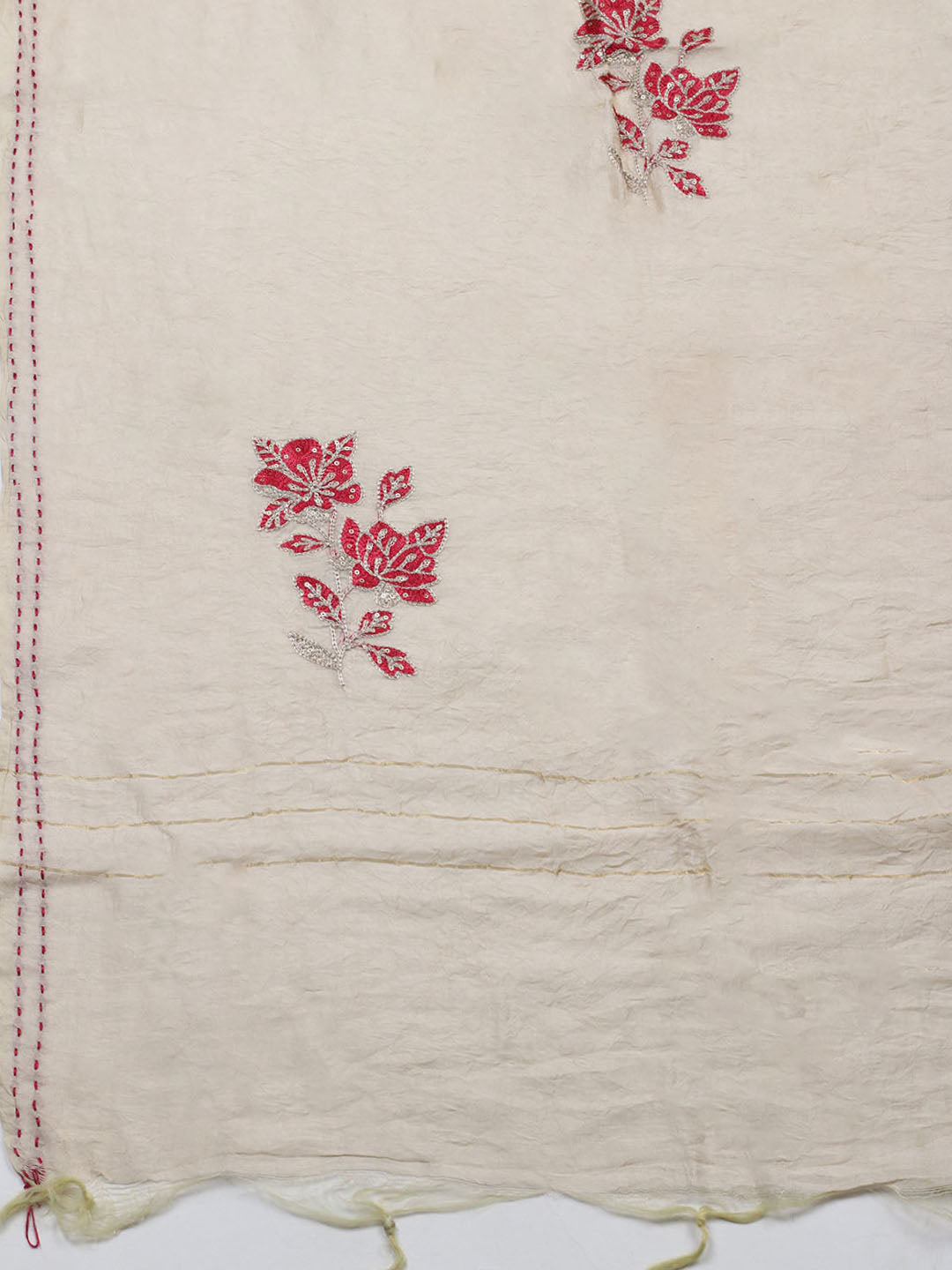 Embroidered Cotton Blend Unstitched Suit With Pant &amp; Dupatta